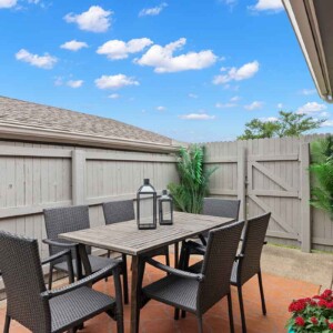 fenced patio