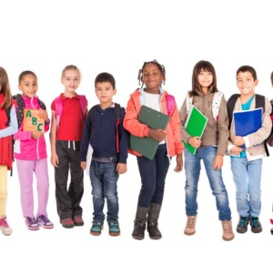 kids with school books