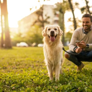 man with dog