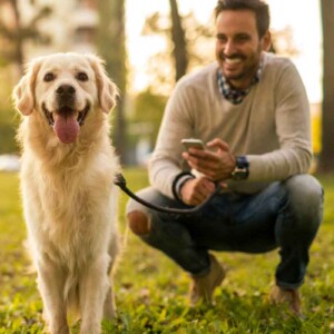 man with dog